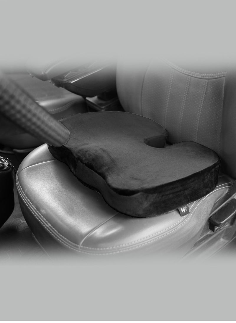 HT U-shaped medical seat made of German memory to prevent fistula pain and reduce the mass of body weight on the pelvic area to obtain maximum comfort, black color - Image 3