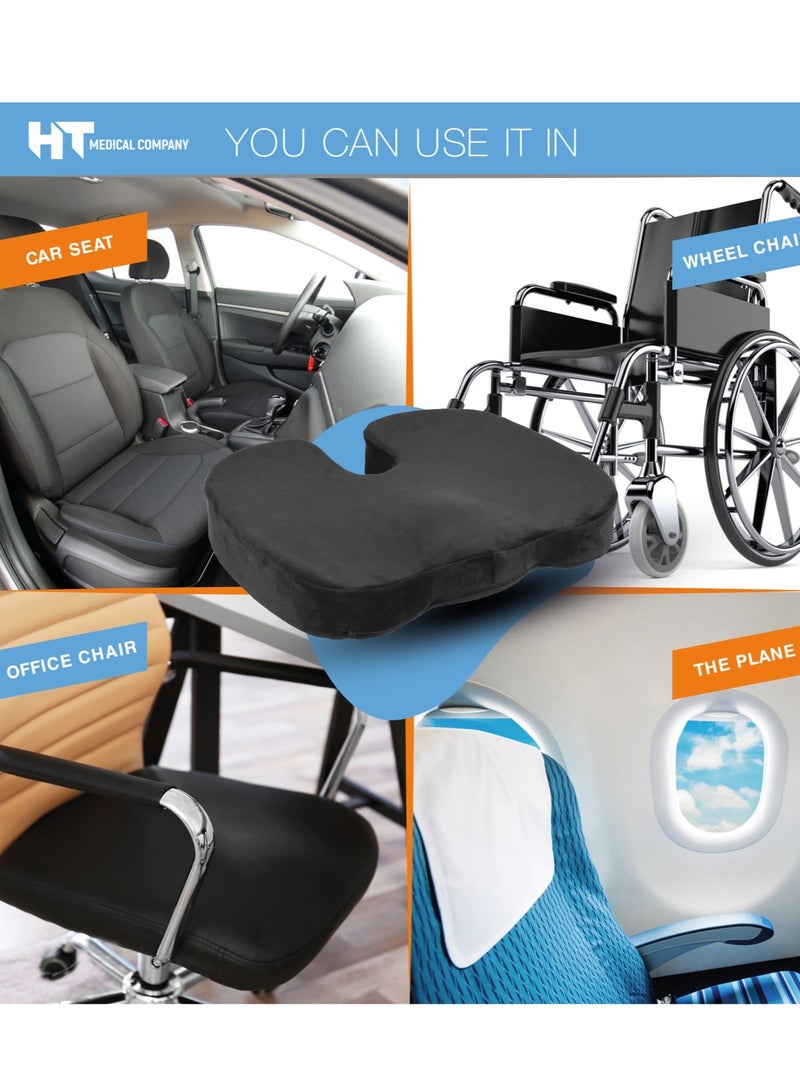 HT U-shaped medical seat made of German memory to prevent fistula pain and reduce the mass of body weight on the pelvic area to obtain maximum comfort, black color - Image 5