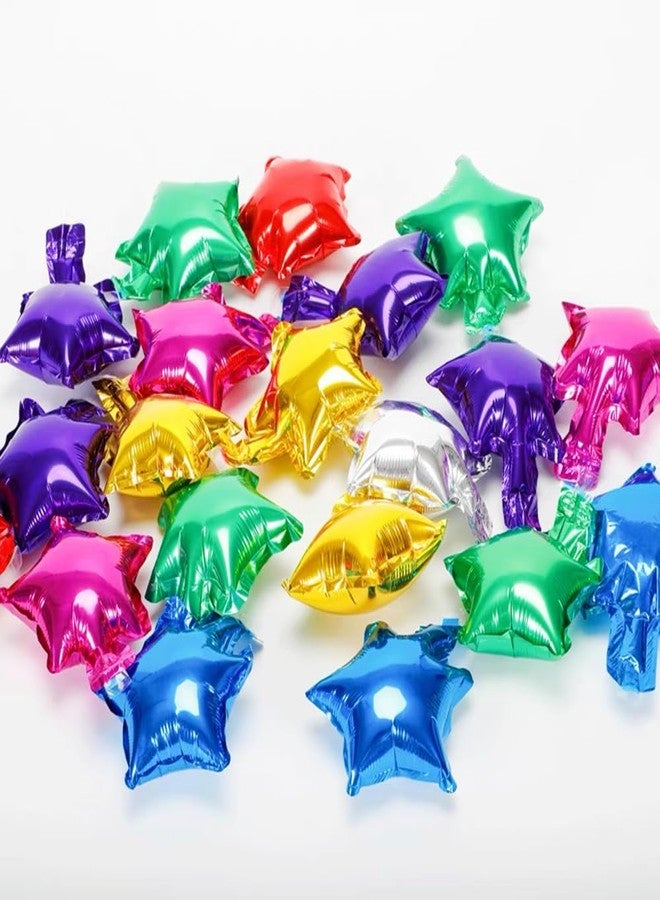 EMAAN 5 Inch Blue Star Shape Small Mylar Balloons Mini Foil Balloon for Birthday Baby Shower Graduation Party Decoration (Blue Star, 50pcs) - Image 3