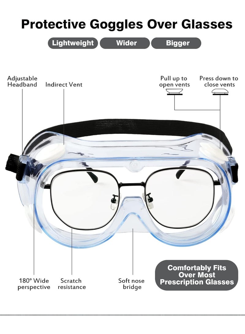 نظارات واقية مضادة للضباب – نظارات أمان كيميائية وعديمة الخدش – حماية كاملة للعين برؤية واسعة – للاستخدام في المختبر، المنزل، والعمل - Image 4
