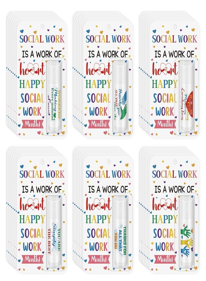 Leelosp 48 Pcs Social Worker Gifts Social Work Month Appreciation Lip Balms Moisturizing Bulk Society Worker Thank You Gifts for Women Men Volunteer Staff Team Coworker Grad Retirement Birthday - Image 1