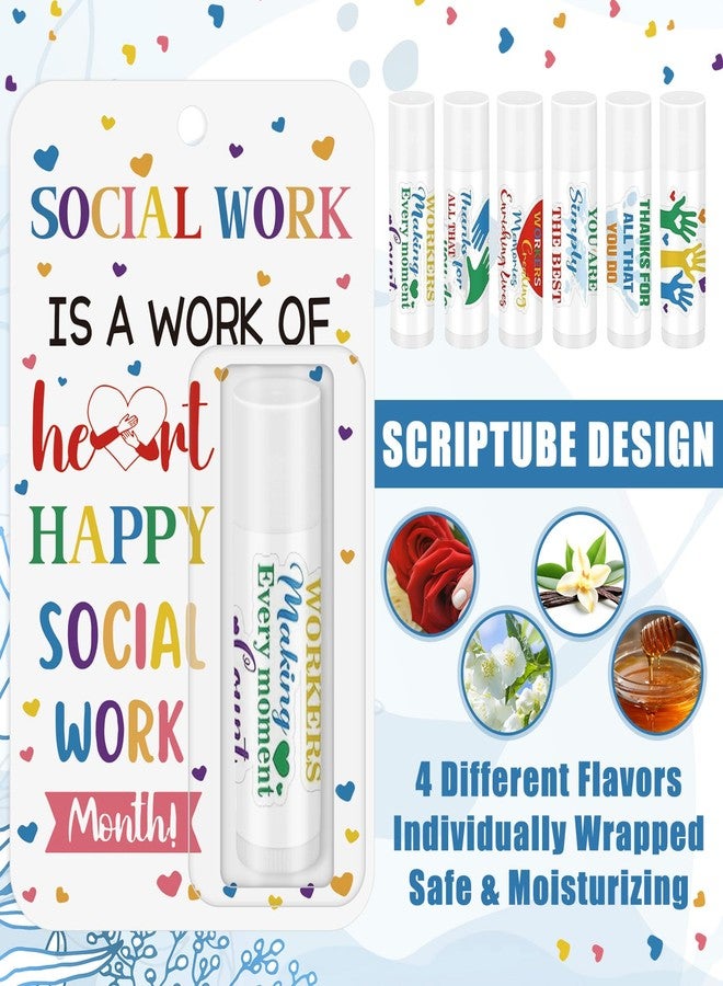 Leelosp 48 Pcs Social Worker Gifts Social Work Month Appreciation Lip Balms Moisturizing Bulk Society Worker Thank You Gifts for Women Men Volunteer Staff Team Coworker Grad Retirement Birthday - Image 2