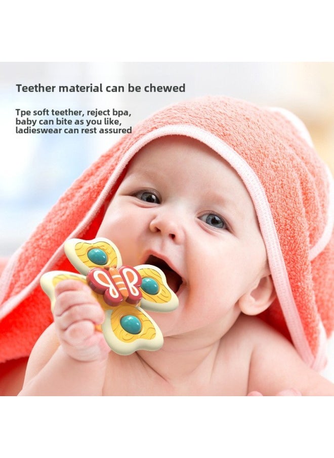 Generic - Children's Top Cartoon Rotating Insects Flower Suction Cup Turning Bite Bathing Toy-Color:Turn Four-piece Set [bee + Snail + Butterfly Ladybug] OPP Bag-Specifications:None - Image 1