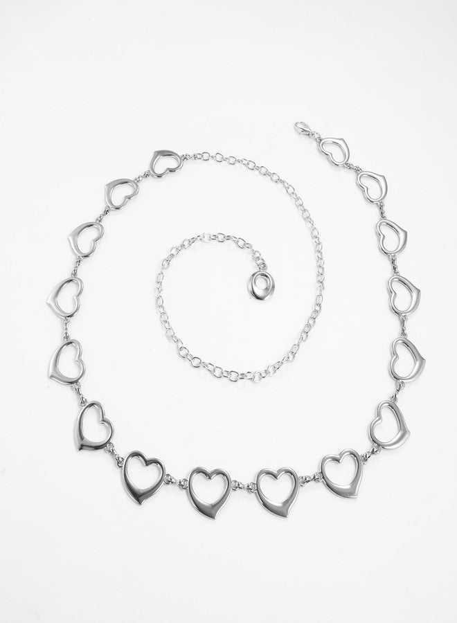 MILAKOO Heart Love Link Chain Waist Belt for Women Y2K Hip Hop Fashion Charm Pendant Belly Belt - Image 3