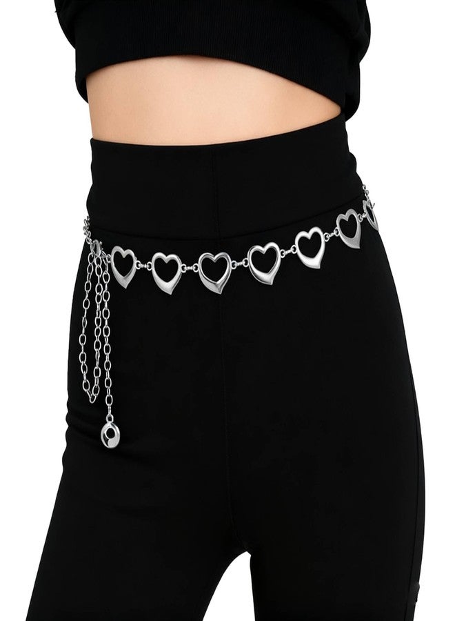MILAKOO Heart Love Link Chain Waist Belt for Women Y2K Hip Hop Fashion Charm Pendant Belly Belt - Image 1