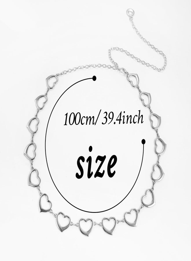 MILAKOO Heart Love Link Chain Waist Belt for Women Y2K Hip Hop Fashion Charm Pendant Belly Belt - Image 5