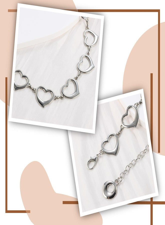 MILAKOO Heart Love Link Chain Waist Belt for Women Y2K Hip Hop Fashion Charm Pendant Belly Belt - Image 4