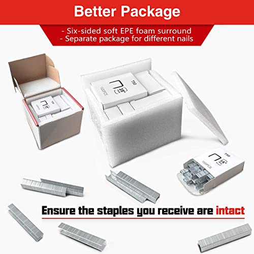 SHALL Heavy Duty T50 Staples and 18GA Brad Nails Combo Kit, 8000-Count, Four Sizes of T50 Staples for Staple Gun Including 1/4, 5/16, 3/8, 1/2 Inch and Two Sizes of Brad Nails Including 1/2, 9/16 Inch - Image 5