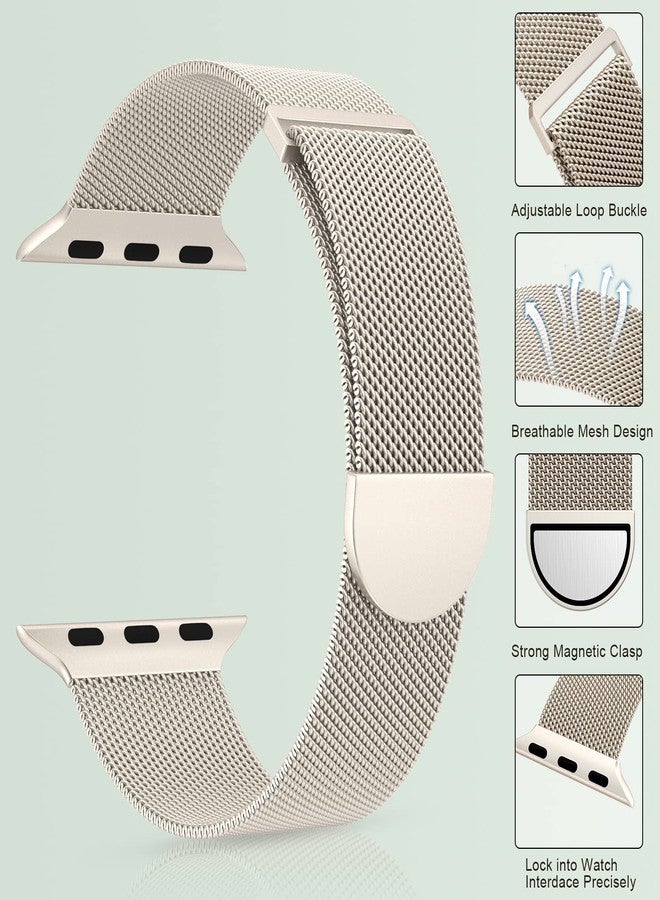 MARGE PLUS Compatible with Apple Watch Band 38mm 40mm 41mm 42mm 44mm 45mm 46mm 49mm Women Men, Stainless Steel Mesh Loop Magnetic Clasp Replacement for iWatch Series 11 10 9 8 7 6 5 4 SE3 SE2 Ultra 3 - Image 4