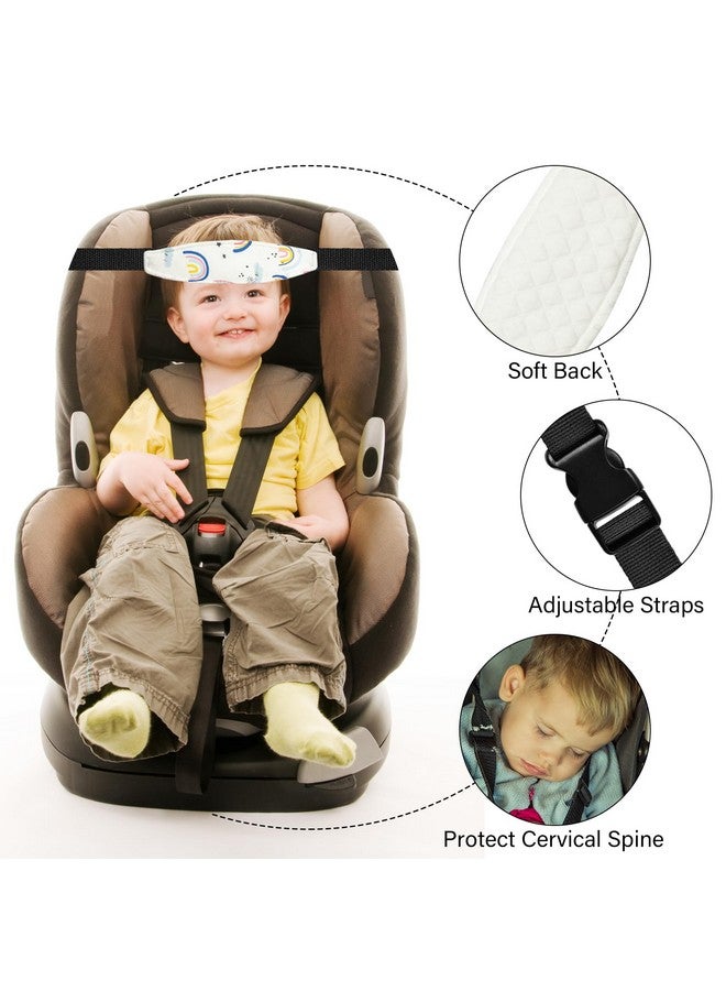 ZHOMA 3 Pcs Baby Head Support for Car Seat, Adjustable Band Strap for Stroller, Soft Neck Relief Slumber Sling for Toddler Infants Children and Kids, Sleep and Travel Protection Headrest Belt-Unicorn - Image 3