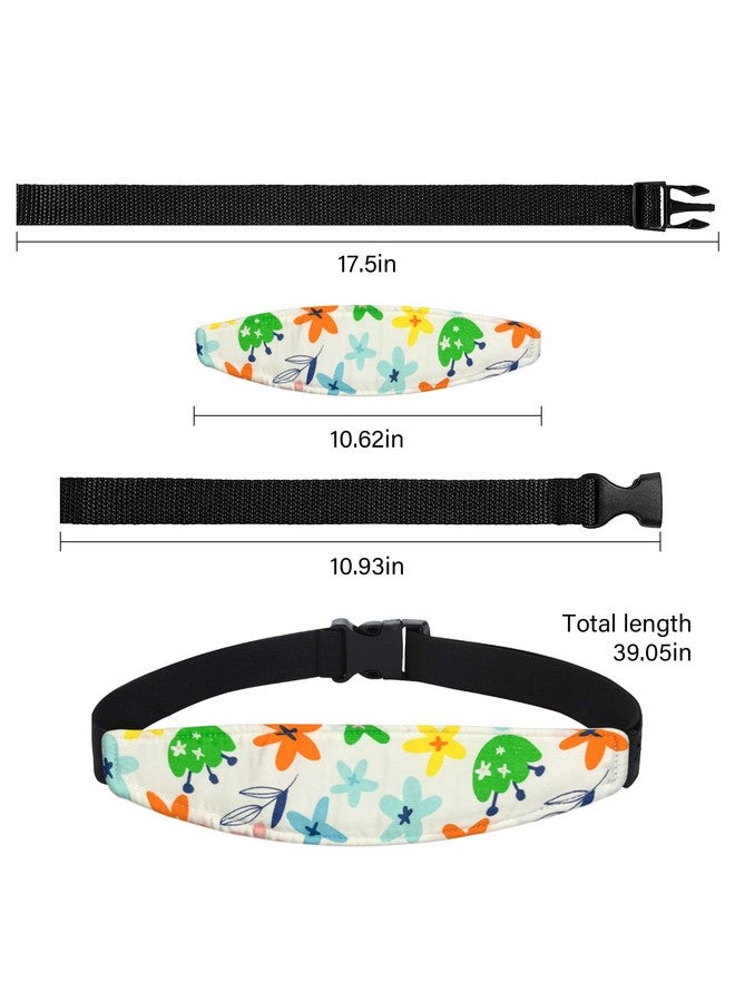 ZHOMA 3 Pcs Baby Head Support for Car Seat, Adjustable Band Strap for Stroller, Soft Neck Relief Slumber Sling for Toddler Infants Children and Kids, Sleep and Travel Protection Headrest Belt-Unicorn - Image 2