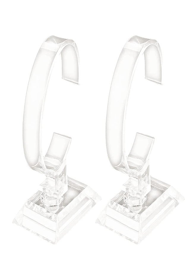 GSHLLO 2 Pcs Clear Acrylic Watch Display Stands C Shape Display Holder Bangle Bracelet Display Racks Wrist Jewelry Show Stand Showcases for Home Shop Use - Image 1