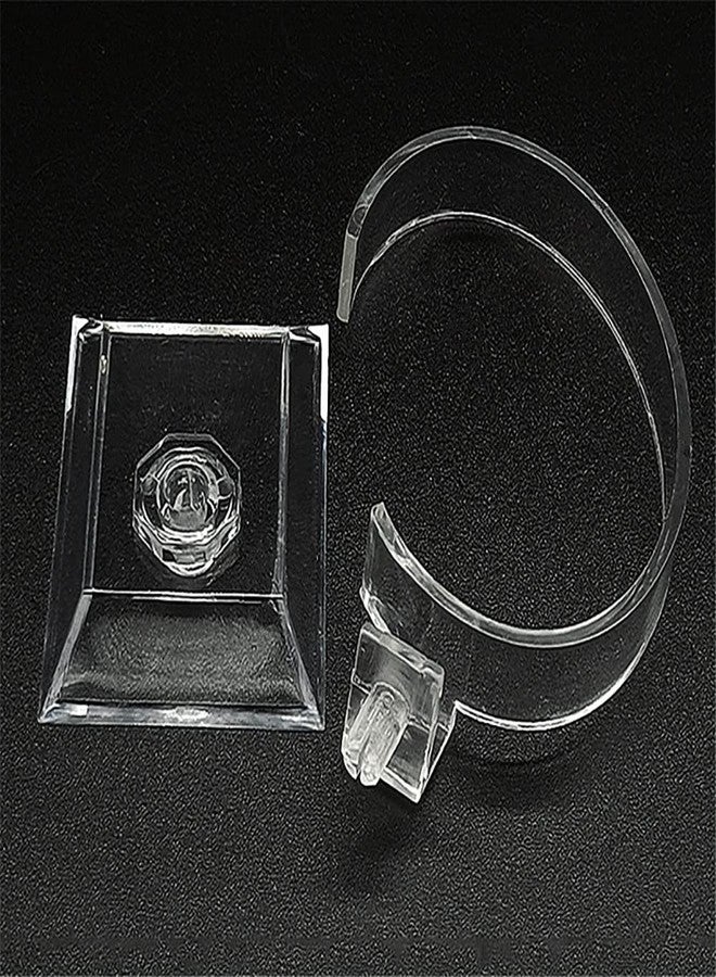 GSHLLO 2 Pcs Clear Acrylic Watch Display Stands C Shape Display Holder Bangle Bracelet Display Racks Wrist Jewelry Show Stand Showcases for Home Shop Use - Image 3