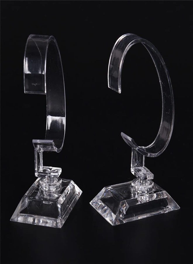 GSHLLO 2 Pcs Clear Acrylic Watch Display Stands C Shape Display Holder Bangle Bracelet Display Racks Wrist Jewelry Show Stand Showcases for Home Shop Use - Image 5
