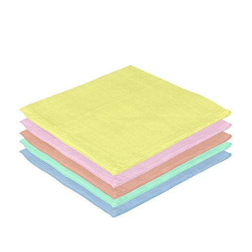 Lula Reusable Muslins Squares Pack of 5-(45cm x 45cm)-Multi - Image 1