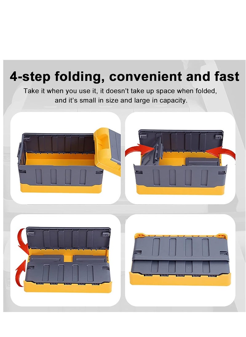 Manful Outdoor Camping Foldable Storage Box with Flat Lid 60L, Large Capacity (Yellow & Grey)  - Image 2