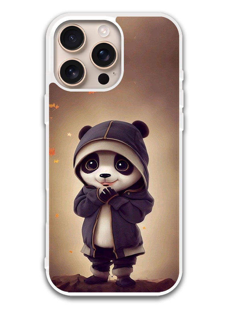 Theodor Protective Case Cover For APPLE IPHONE 16 Pro Max Little Panda (White Bumper) - Image 1