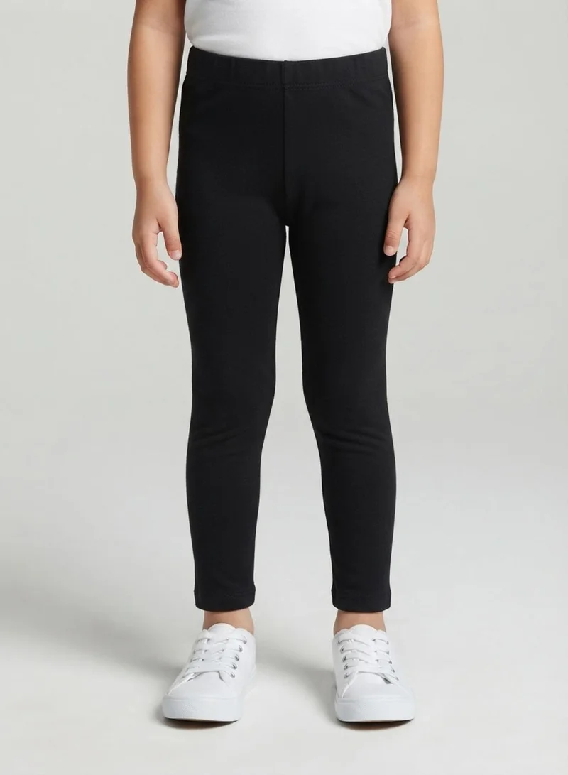 بيبي كلو Girls Black Full-Length School Uniform Leggings