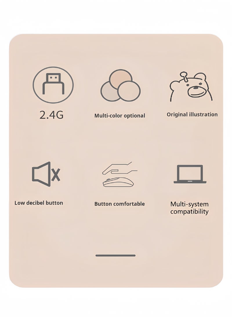 GEEZER Bluetooth Mouse For Laptop And Computer, Bluetooth 5.0 Silent Wireless Mouse,Cartoon Brown Bear For Girl And Student,Intelligent Energy Saving Mouse Lady Mouse Brown - Image 4