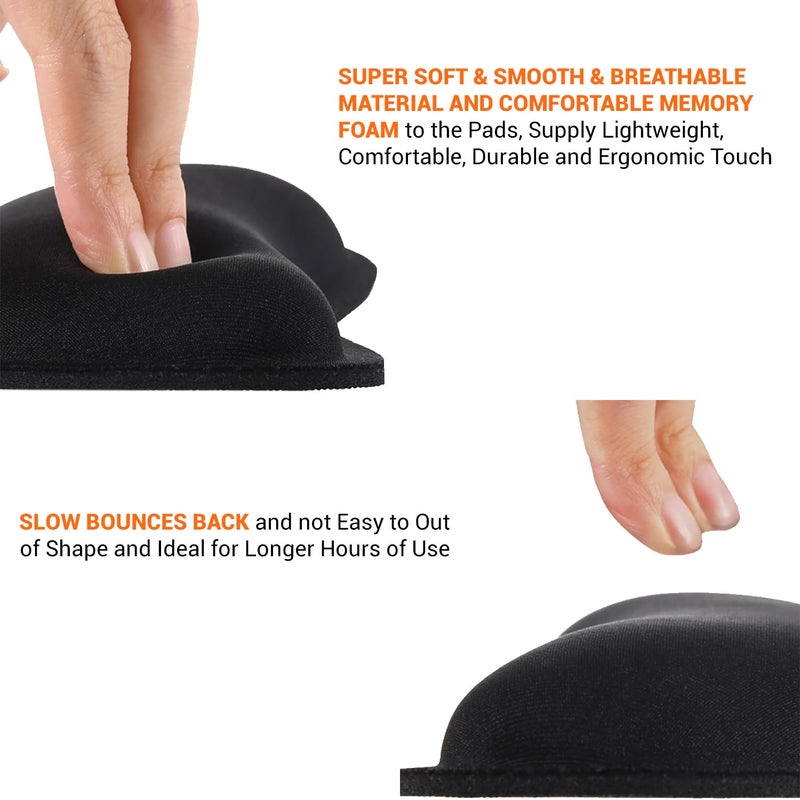 tuKZer Wrist Rest Pad, Mouse Wrist Cushion Support for Office Upgrade Enlarge Gel Memory Foam Set Keyboard for Computer, Laptop, Mac; Comfortable, Lightweight for Easy Typing Pain Relief | Black - Image 2