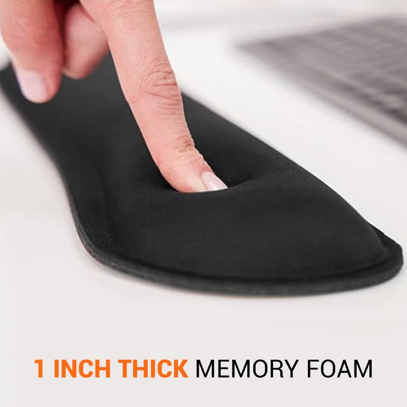 tuKZer Wrist Rest Pad, Mouse Wrist Cushion Support for Office Upgrade Enlarge Gel Memory Foam Set Keyboard for Computer, Laptop, Mac; Comfortable, Lightweight for Easy Typing Pain Relief | Black - Image 4