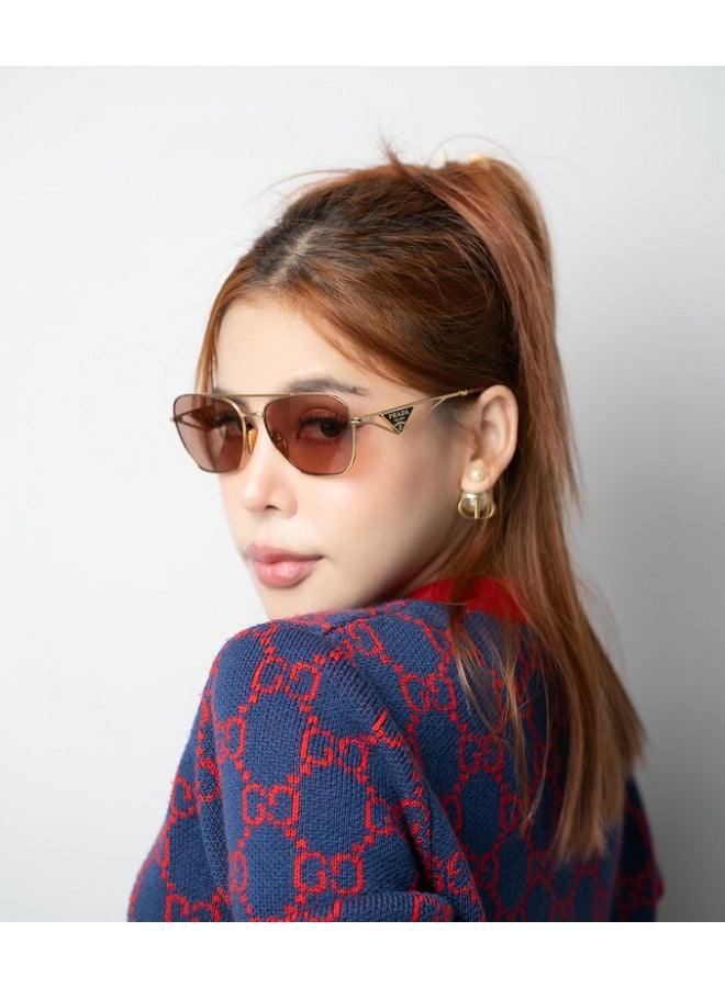 Prada Linea Rossa Prada Sport PR 57YS Sunglasses,Triangle Logo Fashion Glasses,Glod Frame with Tea Lens,Unisex  - Image 4