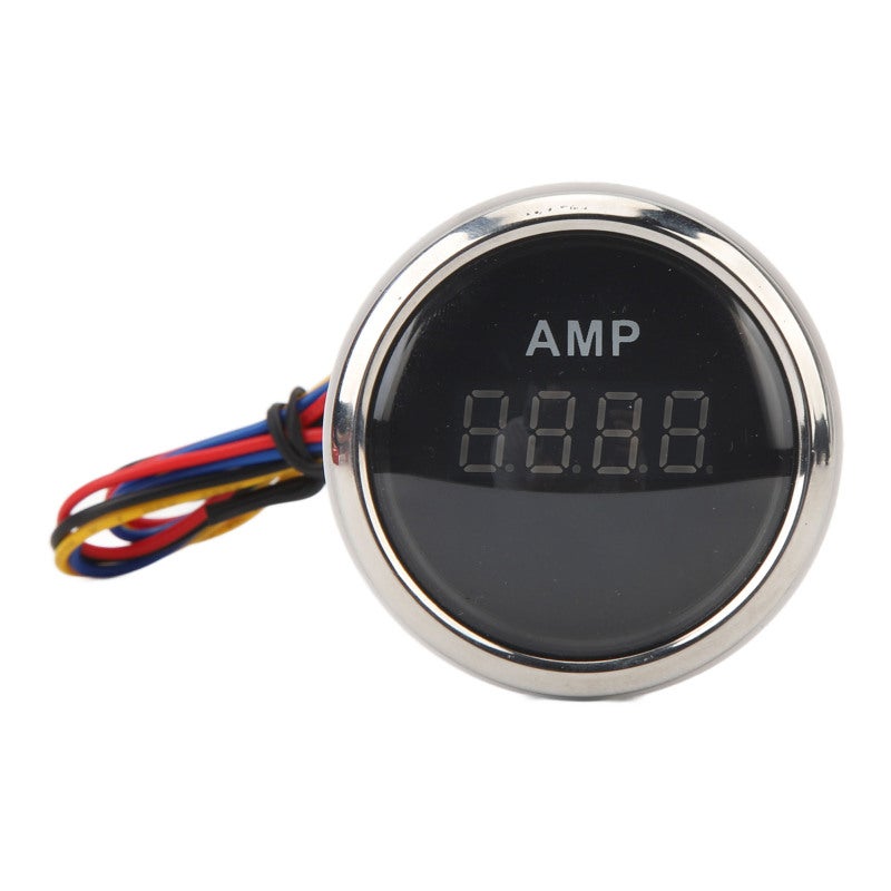 Digital Ammeter 100A 52mm Black Dial Silver Bezel Accurate Current Measurement - Clear Digital Display Shock Resistant Sensor for RV Yacht Fishing Boat Dashboard Installation - Image 1