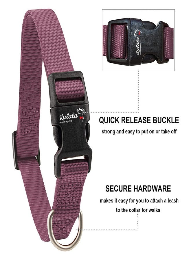 Lulala Nylon Dog Collar and Leash Set, Adjustable Collar Leash Set with Quick Release Buckle Safety for Small Medium Dogs Walking Running Training 15MM(Maroon Color) - Image 4