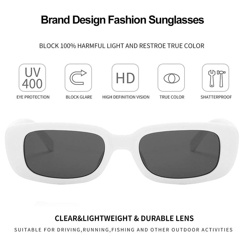 DLALA Retro Fashion Rectangle MC STAND Glasses for Men for Women Trendy Sunglasses UV 400 Protection Square Frame - Eyewear - Image 2