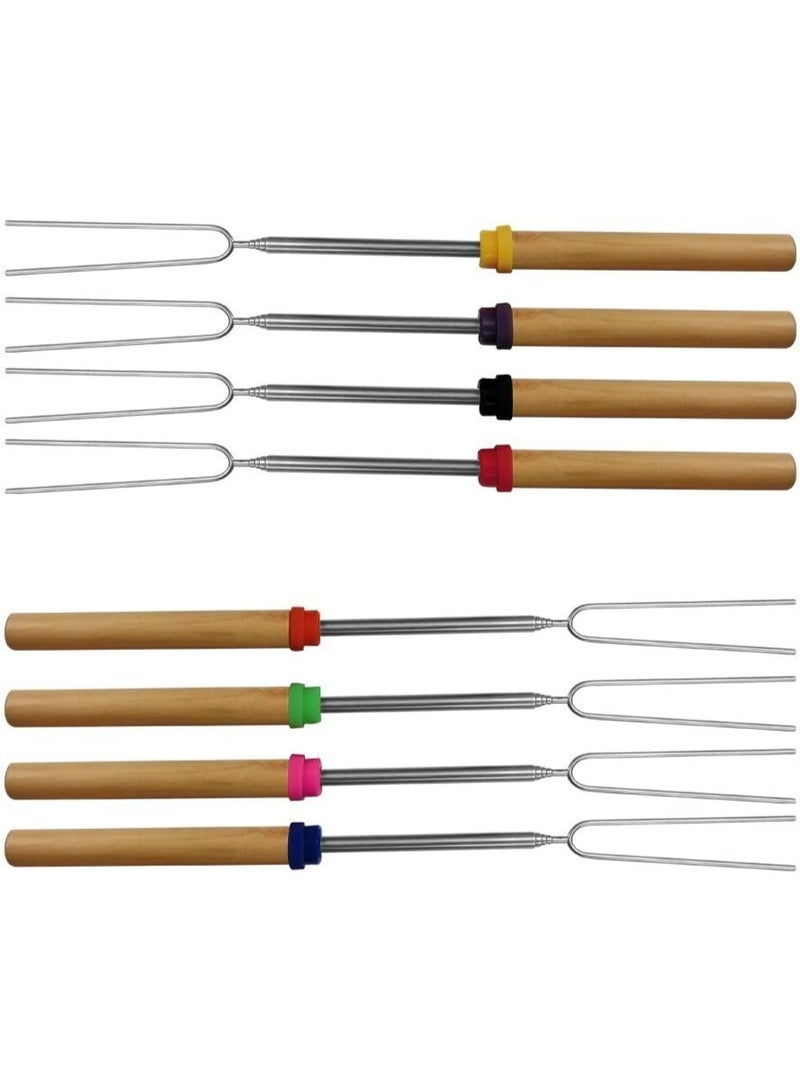 Marshmallow Roasting Sticks,Marshmallow Sticks Kit Extending Roaster 32 Inch Set of 8 Telescoping Stainless Steel. Hot Dog Forks Kids Camping Campfire Fire Pit Accessories.FREE Pouch - Image 4