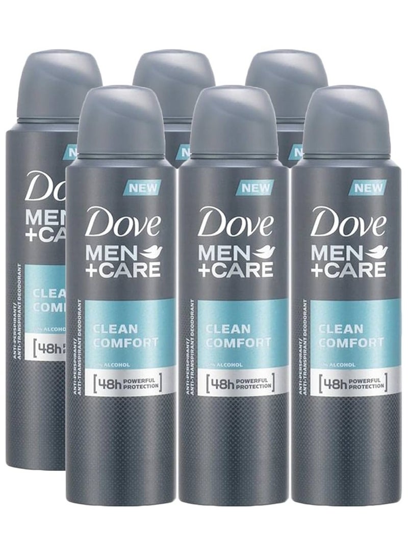 دوف مزيل العرق مين + كير كلين كومفورت إيروسول 150 مل (عبوة من 6 قطع) - Image 1