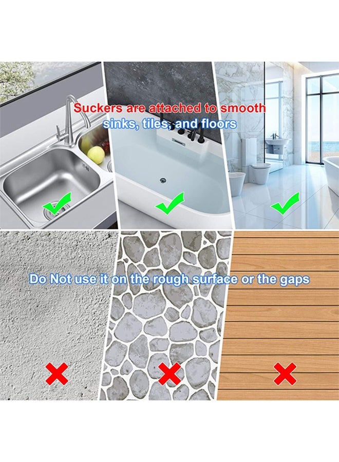 8 Pcs Silicone Drain Protector with Sucker, Square Drain Cover Bathroom floor drain filter, Shower Drain Cover Hair Catcher, Sink Strainer Shower Hair Catcher Bathtub Drain Cover for Kitchen Bathroom - (4 pcs White+4 pcsGrey)  - Image 3