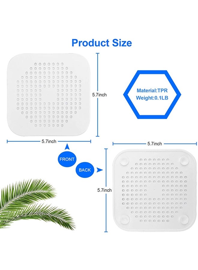 8 Pcs Silicone Drain Protector with Sucker, Square Drain Cover Bathroom floor drain filter, Shower Drain Cover Hair Catcher, Sink Strainer Shower Hair Catcher Bathtub Drain Cover for Kitchen Bathroom - (4 pcs White+4 pcsGrey)  - Image 5