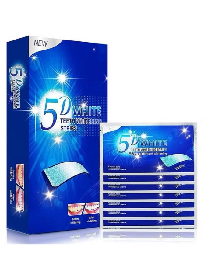 5D Teeth Whitening Strips Double Adhesive 7 Strips