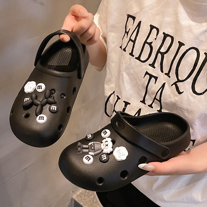 Croc Shoes Women'S Summer Internet Celebrity Trbottomy Sandals And Half Slippers Women'S Outdoor Wear Soft Bottom Beach Baotou - Image 1