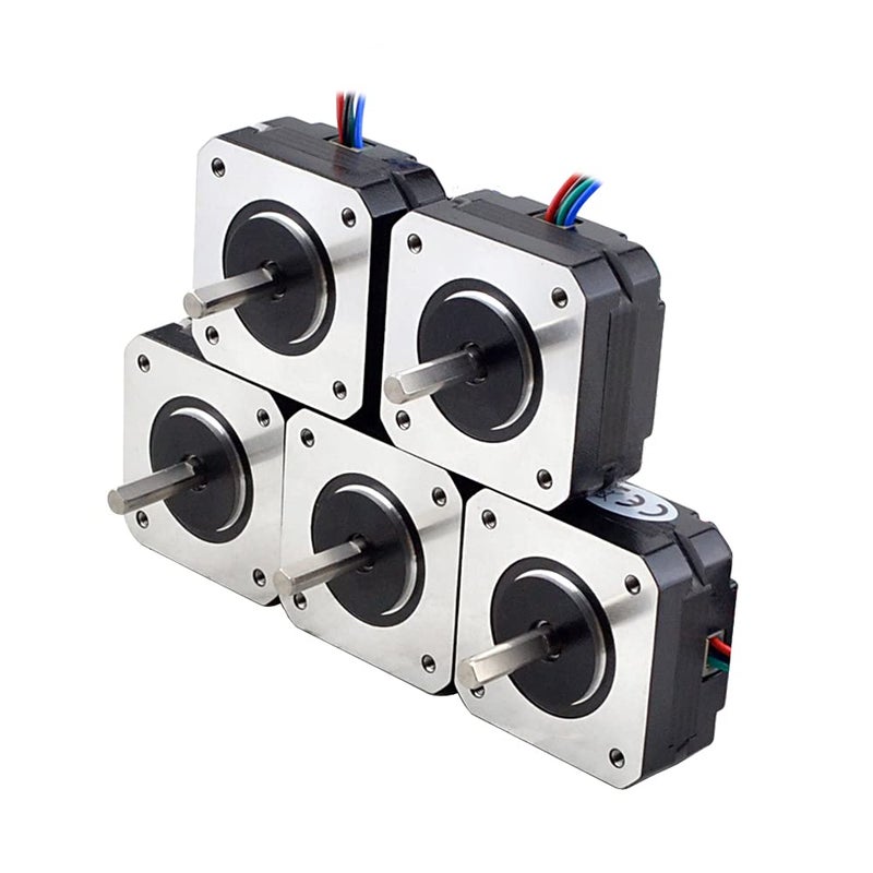 STEPPERONLINE 5 PCS Nema 17 Stepper Motor Bipolar 1.8deg 16Ncm (22.6oz.in) 1A 42x42x20mm 4 Wires for Exturder 3D Printer CNC DIY - Image 1