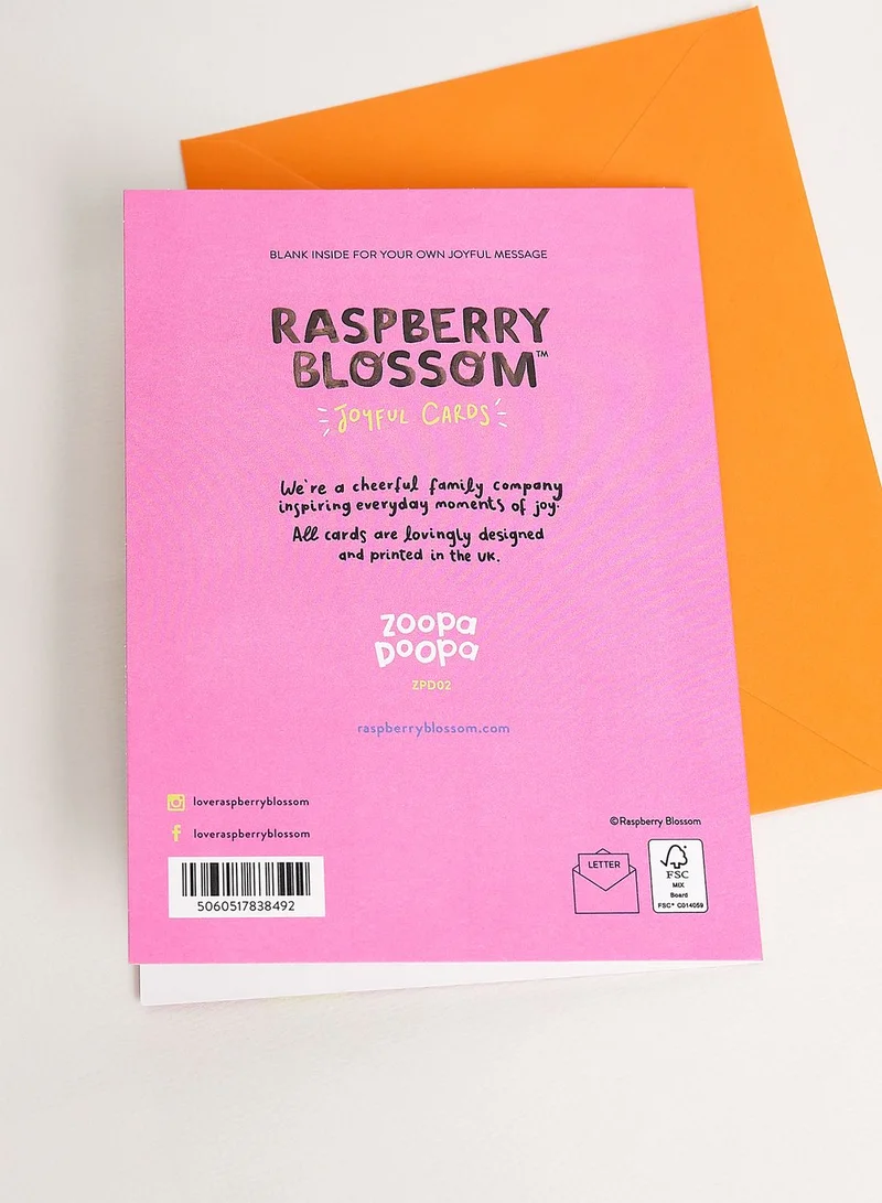 Raspberry Blossom Age 2 - Giraffe Year Card