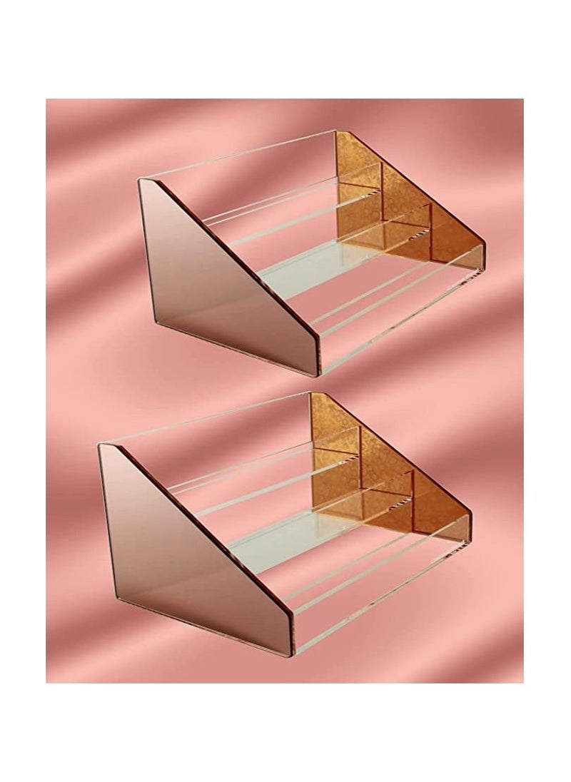 Creative Planet Creative Planet Acrylic Multi Purpose Organizer Stand, Organize your Pantry, Perfumes, Makeup, Office Desk, Nail Enamel Essential Oils. 3 Tier (Rose Gold Pack of 2)  - Image 1