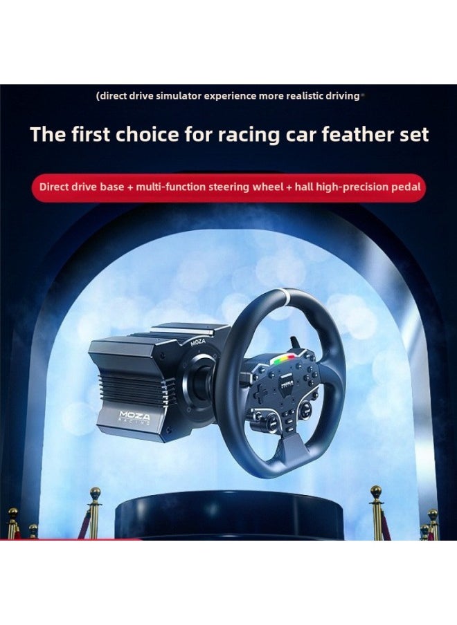 Generic MOZA Magic Claw Racing Simulator 5 Euro Card 2 Speed Game Steering Wheel Pressure Pedal Full Equipment Bracket-Product Color: R5 Base + Es Steering Wheel + Double Pedals + Desktop Bracket  - Image 2