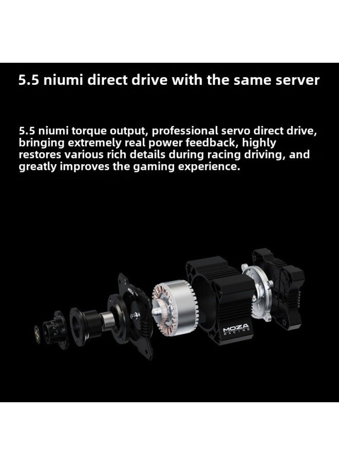 Generic MOZA Magic Claw Racing Simulator 5 Euro Card 2 Speed Game Steering Wheel Pressure Pedal Full Equipment Bracket-Product Color: R5 Base + Es Steering Wheel + Double Pedals + Desktop Bracket  - Image 3