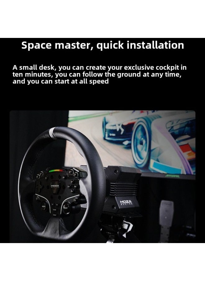 Generic MOZA Magic Claw Racing Simulator 5 Euro Card 2 Speed Game Steering Wheel Pressure Pedal Full Equipment Bracket-Product Color: R5 Base + Es Steering Wheel + Double Pedals + Desktop Bracket  - Image 4