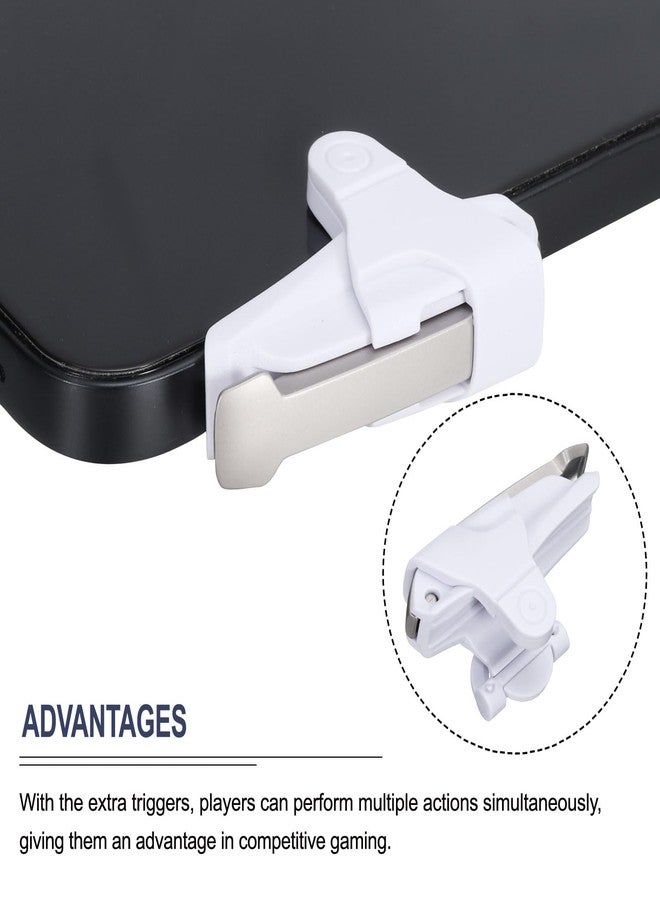 MECCANIXITY Gaming Trigger Mobile Game Controller 1 Pair Fire Keys Alloy White for 4.7-6.5 Inch Cell Phone - Image 4