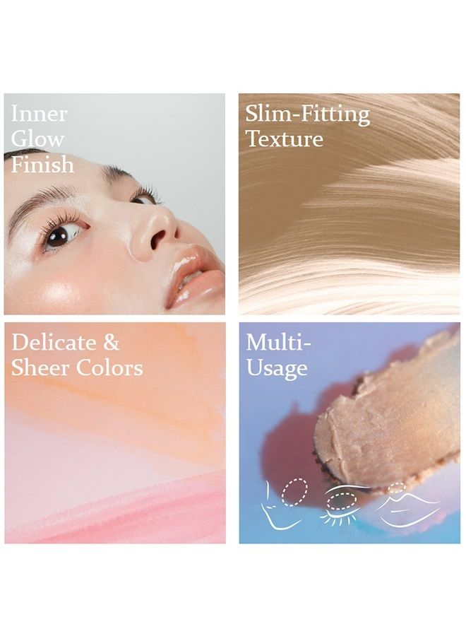 HINCE بلسم ترو دايمنشن راديانس 10 جرام (تيندر روم) - مضيء للوجه لامع طبيعي، درجات ألوان شفافة، تفتيح لون البشرة، ملمس ملائم للجسم، أحمر خدود، ظلال عيون، عصا مكياج متعددة - Image 3