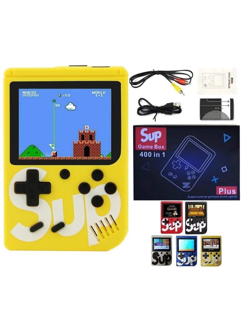 SUP Game Box Plus 400 in 1 Retro Games UPGRADED VERSION mini Portable Console Handheld Gift By PRIME (Yellow) - Image 1