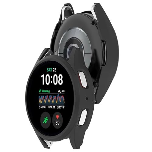 Disscool Case Cover Compatible with Samsung Galaxy Watch 7 44mm Smartwatch Anti Drop PC Replacement Protective Cases Smart Watch Accessories(Black) - Image 4