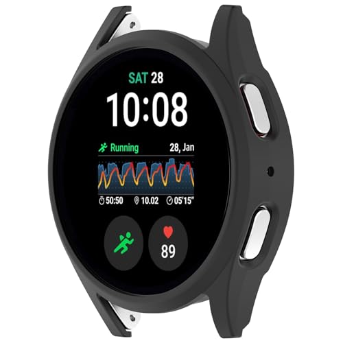 Disscool Case Cover Compatible with Samsung Galaxy Watch 7 44mm Smartwatch Anti Drop PC Replacement Protective Cases Smart Watch Accessories(Black) - Image 2
