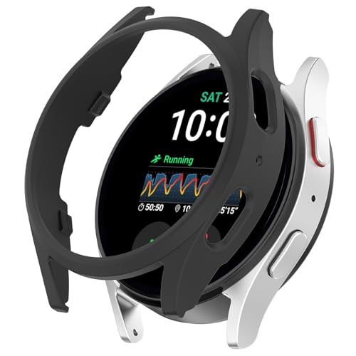 Disscool Case Cover Compatible with Samsung Galaxy Watch 7 44mm Smartwatch Anti Drop PC Replacement Protective Cases Smart Watch Accessories(Black) - Image 3