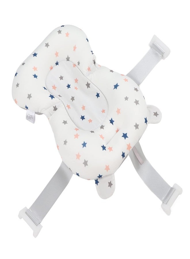 ciciglow Baby Bath Cushion Pad - Newborn Bathtub Mat with Infant Bath Supporter Net and Nonslip Floating Seat (White Stars) - Image 4