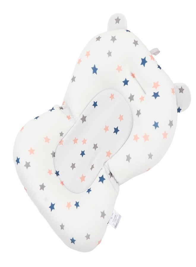 ciciglow Baby Bath Cushion Pad - Newborn Bathtub Mat with Infant Bath Supporter Net and Nonslip Floating Seat (White Stars) - Image 2