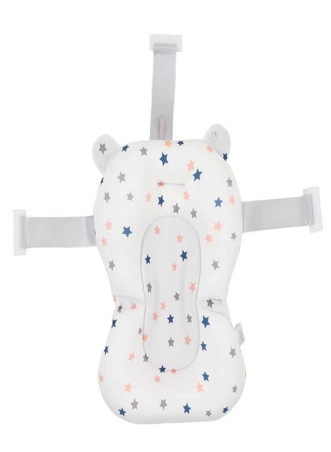 ciciglow Baby Bath Cushion Pad - Newborn Bathtub Mat with Infant Bath Supporter Net and Nonslip Floating Seat (White Stars) - Image 3